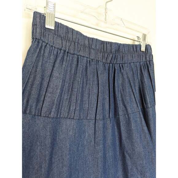 Lapis Maxi Skirt Womens Size S Blue Embroidered Chambray Western Flowy Rodeo New - Picture 5 of 13